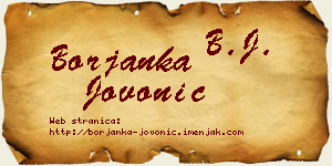 Borjanka Jovonić vizit kartica